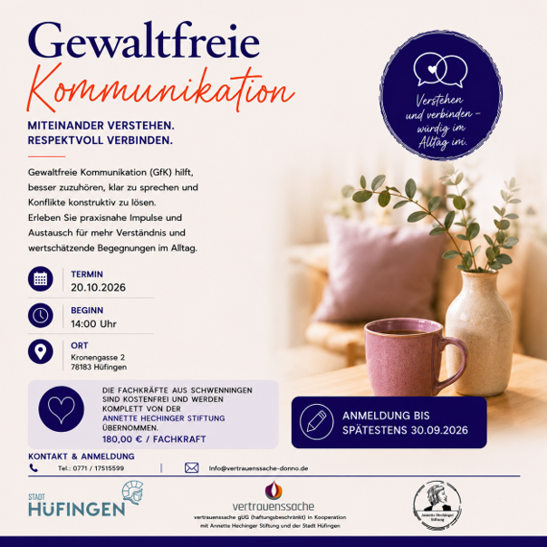 Fachtag Gewaltfreie Kommunikation – Oktober 2026 in Hüfingen